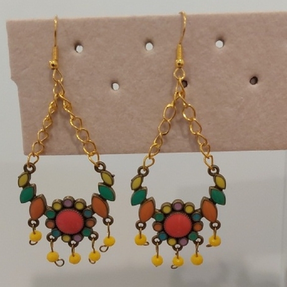 Colorful Dangle Earrings - Picture 1 of 3